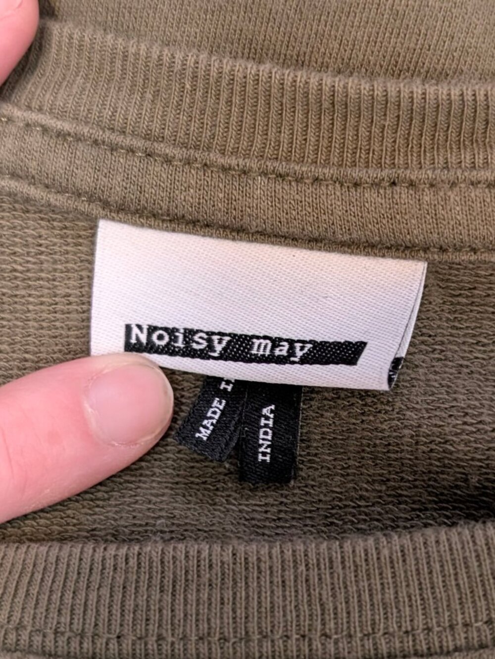 Noisy May Green Laced Crew Neck Sweater - Picture 8 of 10